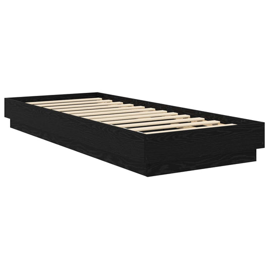 Bed Frame with LED Black Oak 80 x 200 cm Engineered Wood Bed Frame with LED Black Oak 80 x 200 cm Engineered Wood