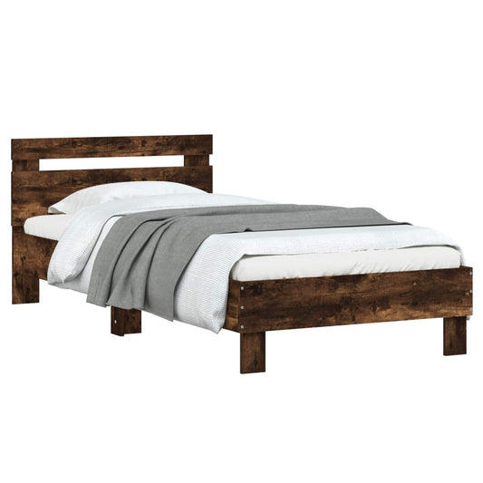 Bed Frame Smoked Oak Engineered Wood Bed Frame Smoked Oak Engineered Wood