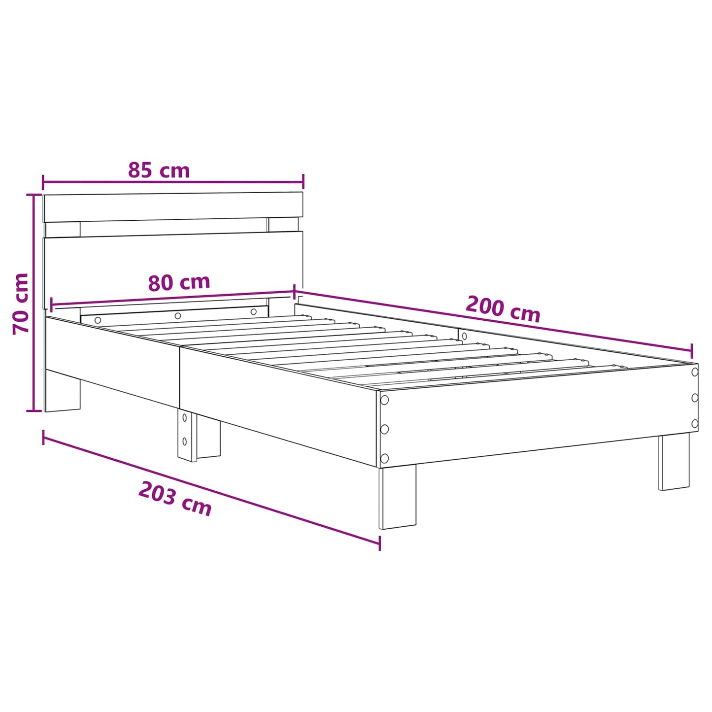 Bed Frame Artisan Oak Engineered Wood