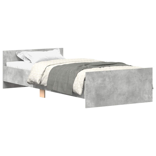 Bed Frame with Headboard Concrete Grey Engineered Wood Bed Frame with Headboard Concrete Grey Engineered Wood