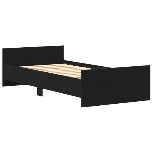 Bed Frame with Headboard Black Oak 80 x 200 cm Engineered Wood Bed Frame with Headboard Black Oak 80 x 200 cm Engineered Wood