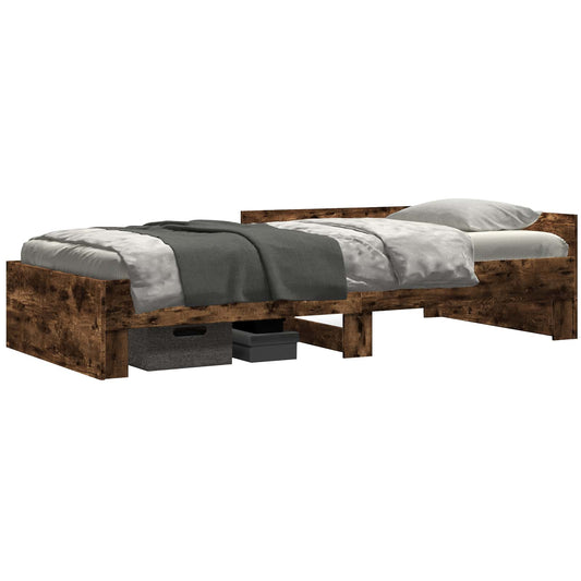Bed Frame with Headboard Smoked Oak 80 x 200 cm Engineered Wood Bed Frame with Headboard Smoked Oak 80 x 200 cm Engineered Wood