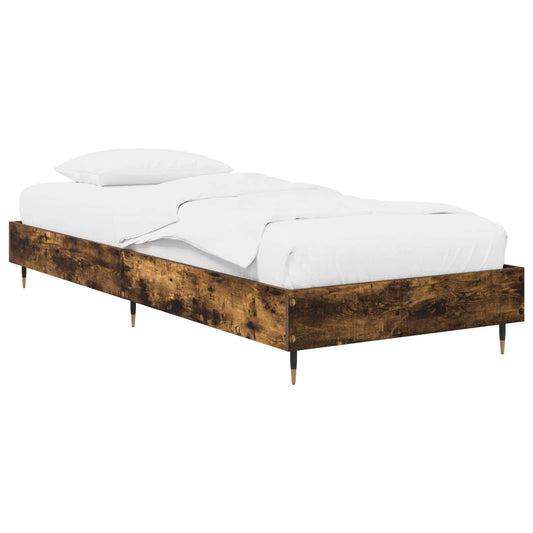 Bed Frame Smoked Oak 80 x 200 cm Engineered Wood Bed Frame Smoked Oak 80 x 200 cm Engineered Wood