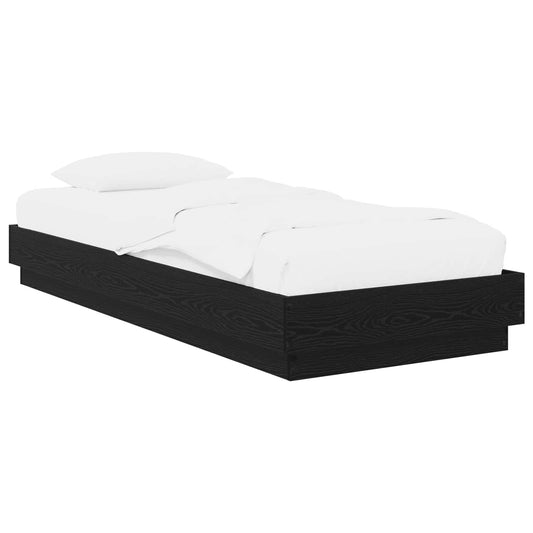 Floor Bed Frame Black Oak 80 x 200 cm Engineered Wood Floor Bed Frame Black Oak 80 x 200 cm Engineered Wood