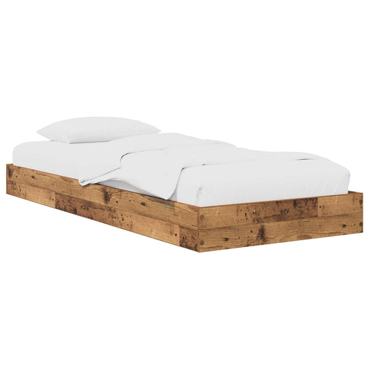 Floor Bed Frame Old Wood 80 x 200 cm Engineered Wood Floor Bed Frame Old Wood 80 x 200 cm Engineered Wood