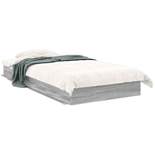 Floor Bed Frame Grey Sonoma 80 x 200 cm Engineered Wood Floor Bed Frame Grey Sonoma 80 x 200 cm Engineered Wood
