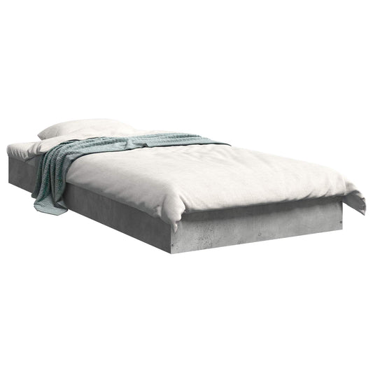 Floor Bed Frame Concrete Grey 80 x 200 cm Engineered Wood Floor Bed Frame Concrete Grey 80 x 200 cm Engineered Wood