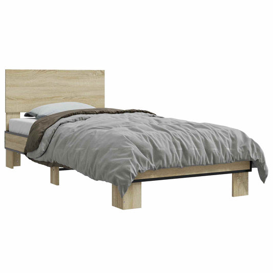 Bed Frame with Headboard Sonoma Oak 80 x 200 cm Engineered Wood Bed Frame with Headboard Sonoma Oak 80 x 200 cm Engineered Wood
