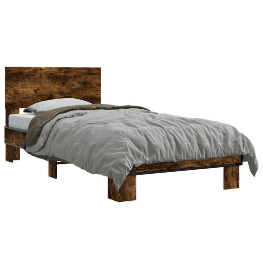 Bed Frame with Headboard Smoked Oak 80 x 200 cm Engineered Wood Bed Frame with Headboard Smoked Oak 80 x 200 cm Engineered Wood