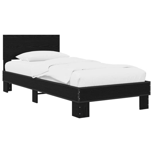 Bed Frame with Headboard Black Oak 80 x 200 cm Engineered Wood Bed Frame with Headboard Black Oak 80 x 200 cm Engineered Wood