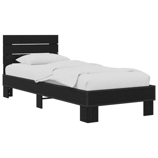 Bed Frame with Headboard Black Oak 80 x 200 cm Engineered Wood Bed Frame with Headboard Black Oak 80 x 200 cm Engineered Wood