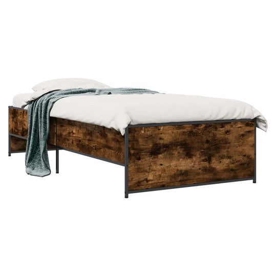 Bed Frame Smoked Oak 80 x 200 cm Engineered Wood Bed Frame Smoked Oak 80 x 200 cm Engineered Wood