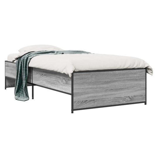 Bed Frame Grey Sonoma 80 x 200 cm Engineered Wood Bed Frame Grey Sonoma 80 x 200 cm Engineered Wood