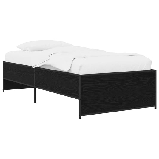 Bed Frame Black Oak 80 x 200 cm Engineered Wood Bed Frame Black Oak 80 x 200 cm Engineered Wood
