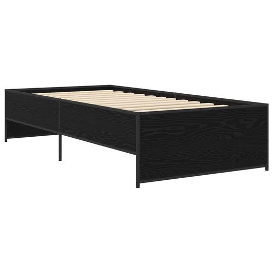 Bed Frame Black Oak 80 x 200 cm Engineered Wood Bed Frame Black Oak 80 x 200 cm Engineered Wood