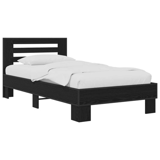 Bed Frame with Headboard Black Oak 80 x 200 cm Engineered Wood Bed Frame with Headboard Black Oak 80 x 200 cm Engineered Wood
