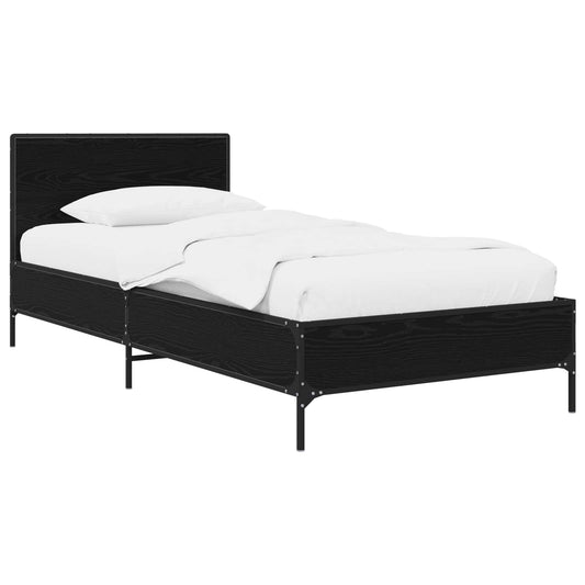 Bed Frame with Headboard Black Oak 80 x 200 cm Engineered Wood Bed Frame with Headboard Black Oak 80 x 200 cm Engineered Wood
