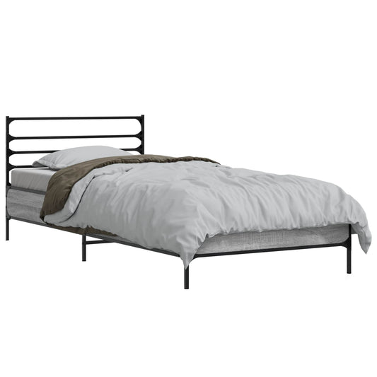 Bed Frame Grey Sonoma 80 x 200 cm Engineered Wood Bed Frame Grey Sonoma 80 x 200 cm Engineered Wood