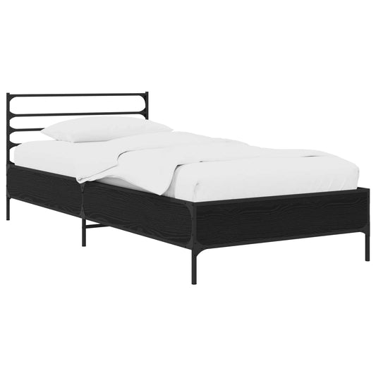 Bed Frame Black Oak 80 x 200 cm Engineered Wood Bed Frame Black Oak 80 x 200 cm Engineered Wood