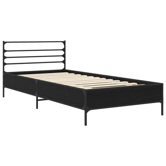 Bed Frame Black Oak 80 x 200 cm Engineered Wood Bed Frame Black Oak 80 x 200 cm Engineered Wood