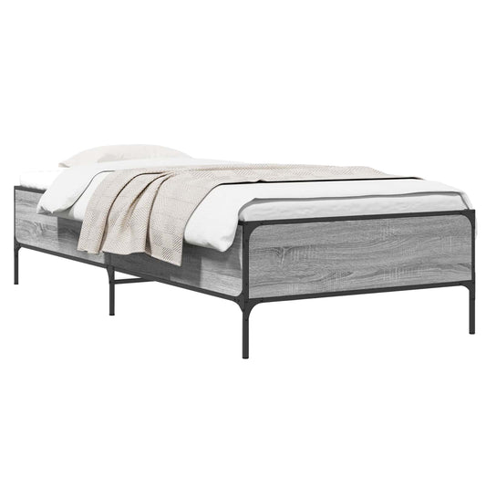 Bed Frame Grey Sonoma 80 x 200 cm Engineered Wood Bed Frame Grey Sonoma 80 x 200 cm Engineered Wood