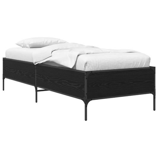 Bed Frame Black Oak 80 x 200 cm Engineered Wood Bed Frame Black Oak 80 x 200 cm Engineered Wood