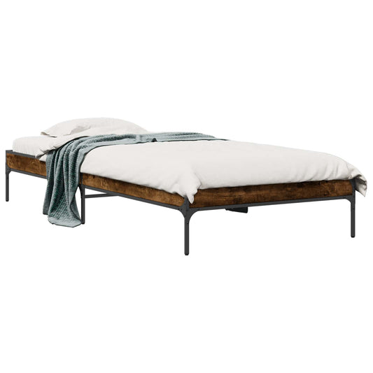 Bed Frame Smoke Oak 80 x 200 cm Engineered Wood Bed Frame Smoke Oak 80 x 200 cm Engineered Wood