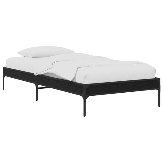 Bed Frame Black Oak 80 x 200 cm Engineered Wood Bed Frame Black Oak 80 x 200 cm Engineered Wood