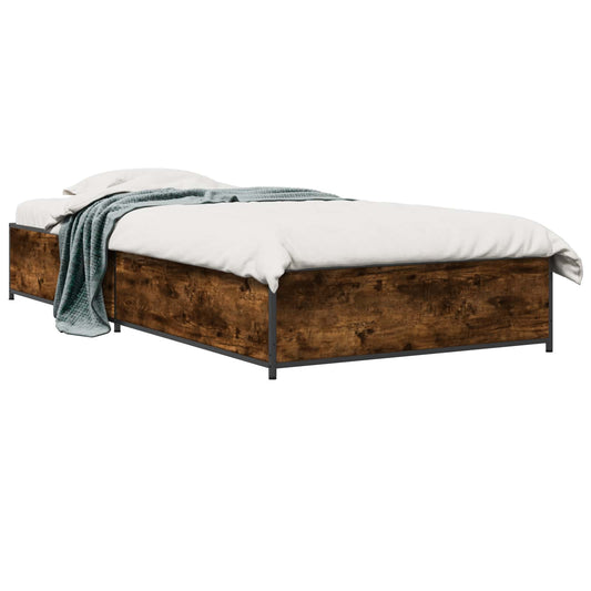 Bed Frame Smoked Oak 80 x 200 cm Engineered Wood Bed Frame Smoked Oak 80 x 200 cm Engineered Wood