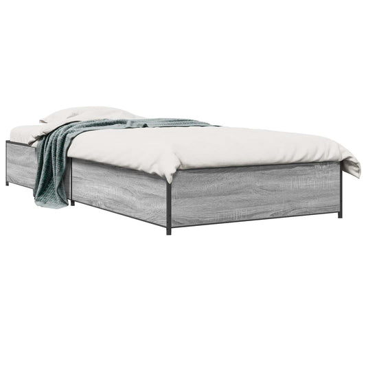 Bed Frame Grey Sonoma 80 x 200 cm Engineered Wood Bed Frame Grey Sonoma 80 x 200 cm Engineered Wood