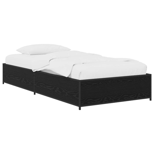 Bed Frame Black Oak 80 x 200 cm Engineered Wood Bed Frame Black Oak 80 x 200 cm Engineered Wood