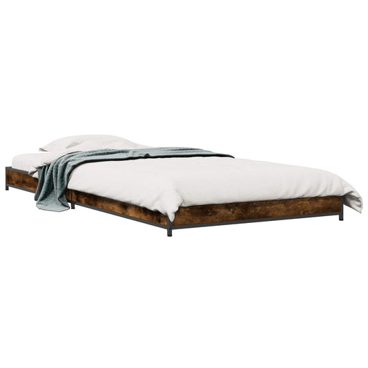 Bed Frame Smoked Oak 80 x 200 cm Engineered Wood Bed Frame Smoked Oak 80 x 200 cm Engineered Wood