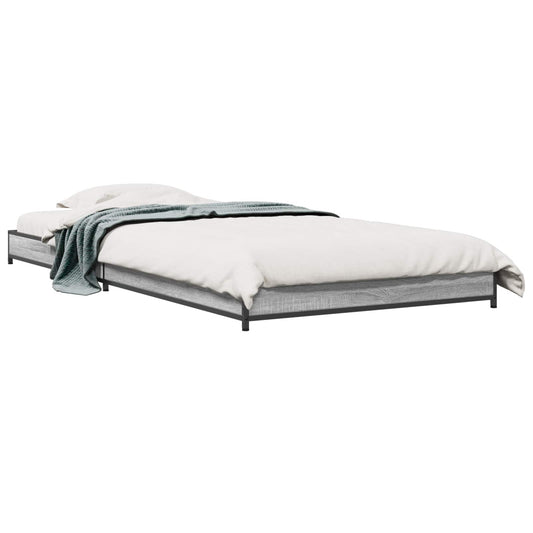 Bed Frame Grey Sonoma 80 x 200 cm Engineered Wood Bed Frame Grey Sonoma 80 x 200 cm Engineered Wood