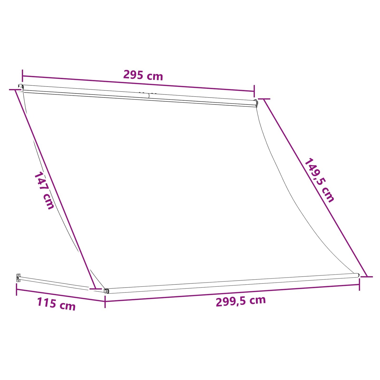 Awning Light Grey 300 x 150 cm
