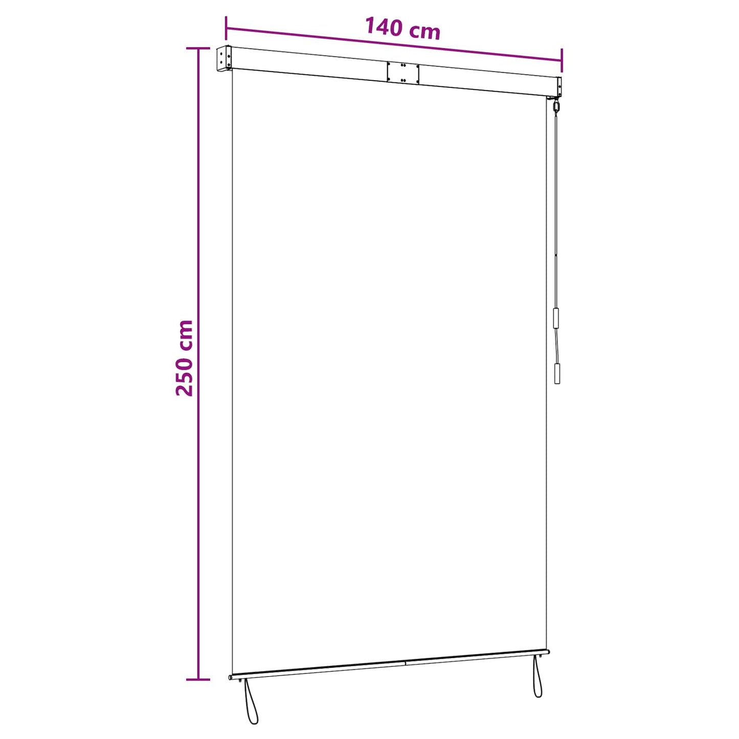 Roller Blind Multicolour 140 x 250 cm Fabric and Aluminum