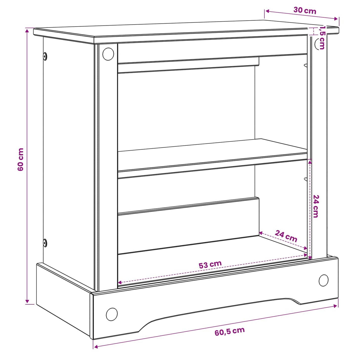 Aquarium Stand CORONA White and Brown 60.5 x 30 x 60 cm 150 kg