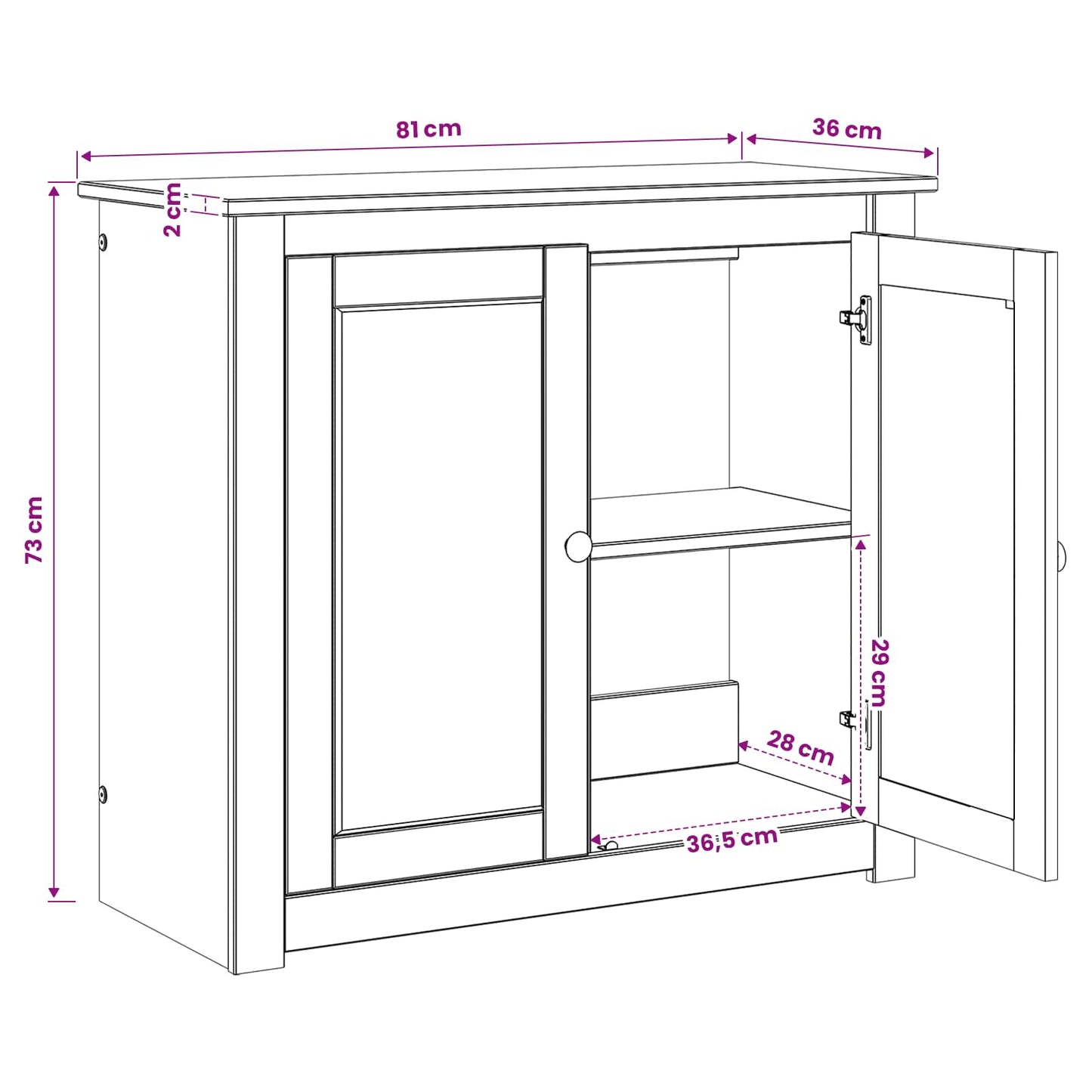 Aquarium Stand PANAMA Brown 81 x 36 x 73 cm 250 kg