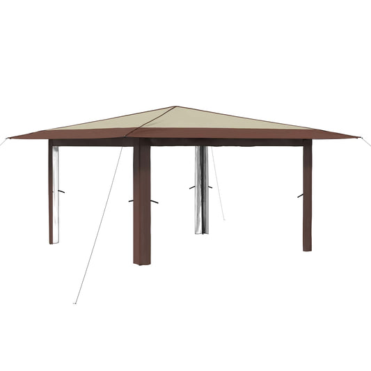 Gazebo without Sidewall 4 x 4 m Cream and Brown Gazebo without Sidewall 4 x 4 m Cream and Brown