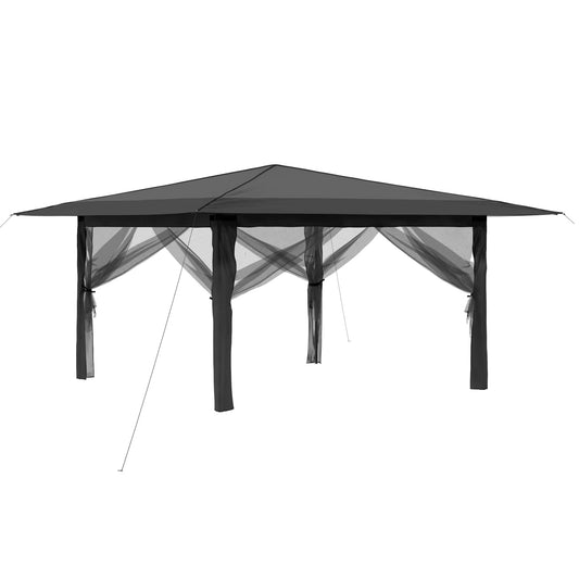 Gazebo with 4 Sidewalls 4 x 4 m Light Grey and Anthracite Gazebo with 4 Sidewalls 4 x 4 m Light Grey and Anthracite