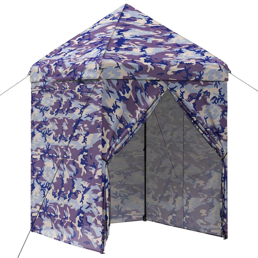 Pop-up Gazebo with 4 Sidewalls 2 x 2 m Blue Camouflage Pop-up Gazebo with 4 Sidewalls 2 x 2 m Blue Camouflage