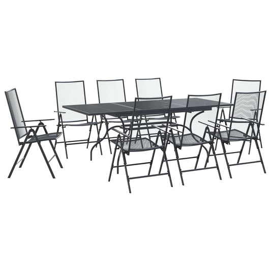 Garden Dining Set 9 pcs Anthracite 212 x 90 x 76 cm Garden Dining Set 9 pcs Anthracite 212 x 90 x 76 cm