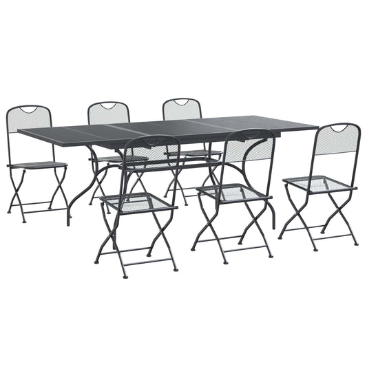 Garden Dining Set 7 pcs Anthracite 212 x 90 x 76 cm Garden Dining Set 7 pcs Anthracite 212 x 90 x 76 cm