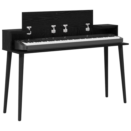 Studio Desk Black Oak 130 x 36 x 19.5 cm Engineered Wood Studio Desk Black Oak 130 x 36 x 19.5 cm Engineered Wood