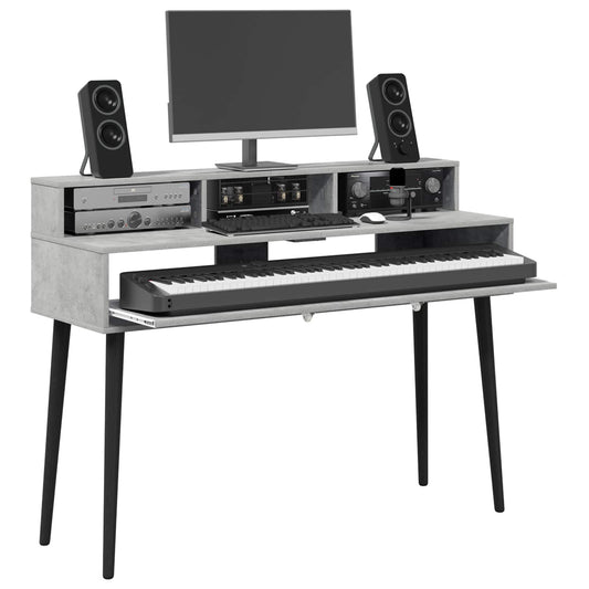 Studio Desk Concrete Grey 152 x 42.5 x 36 cm Engineered Wood Studio Desk Concrete Grey 152 x 42.5 x 36 cm Engineered Wood
