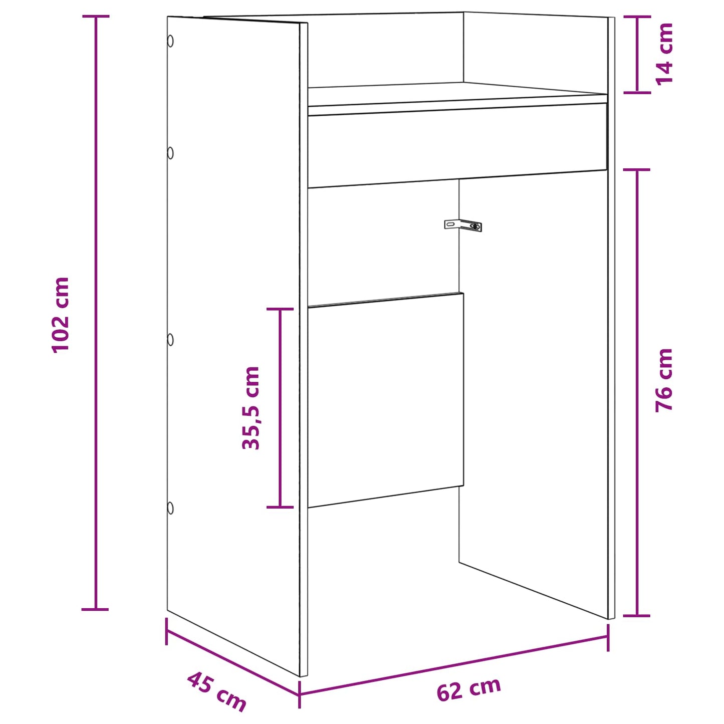DJ Table Sonoma Oak 62 x 45 x 102 cm Engineered Wood