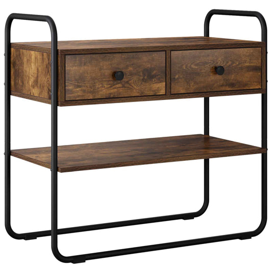 Console Table Smoked Oak 80 x 40 x 75 cm Engineered Wood Console Table Smoked Oak 80 x 40 x 75 cm Engineered Wood