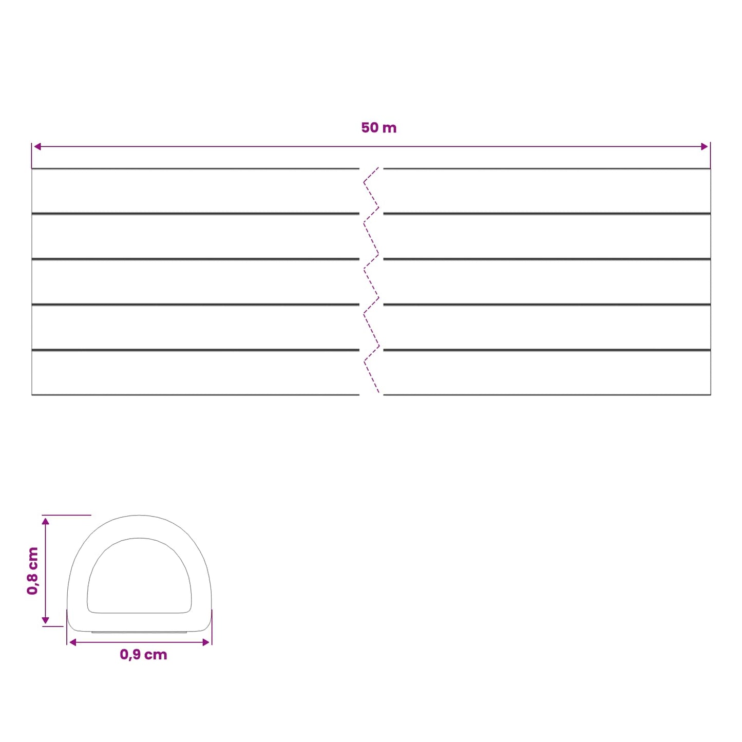 Self-Adhesive Window Seal White 9 x 8 mm 50 m EPDM Foam