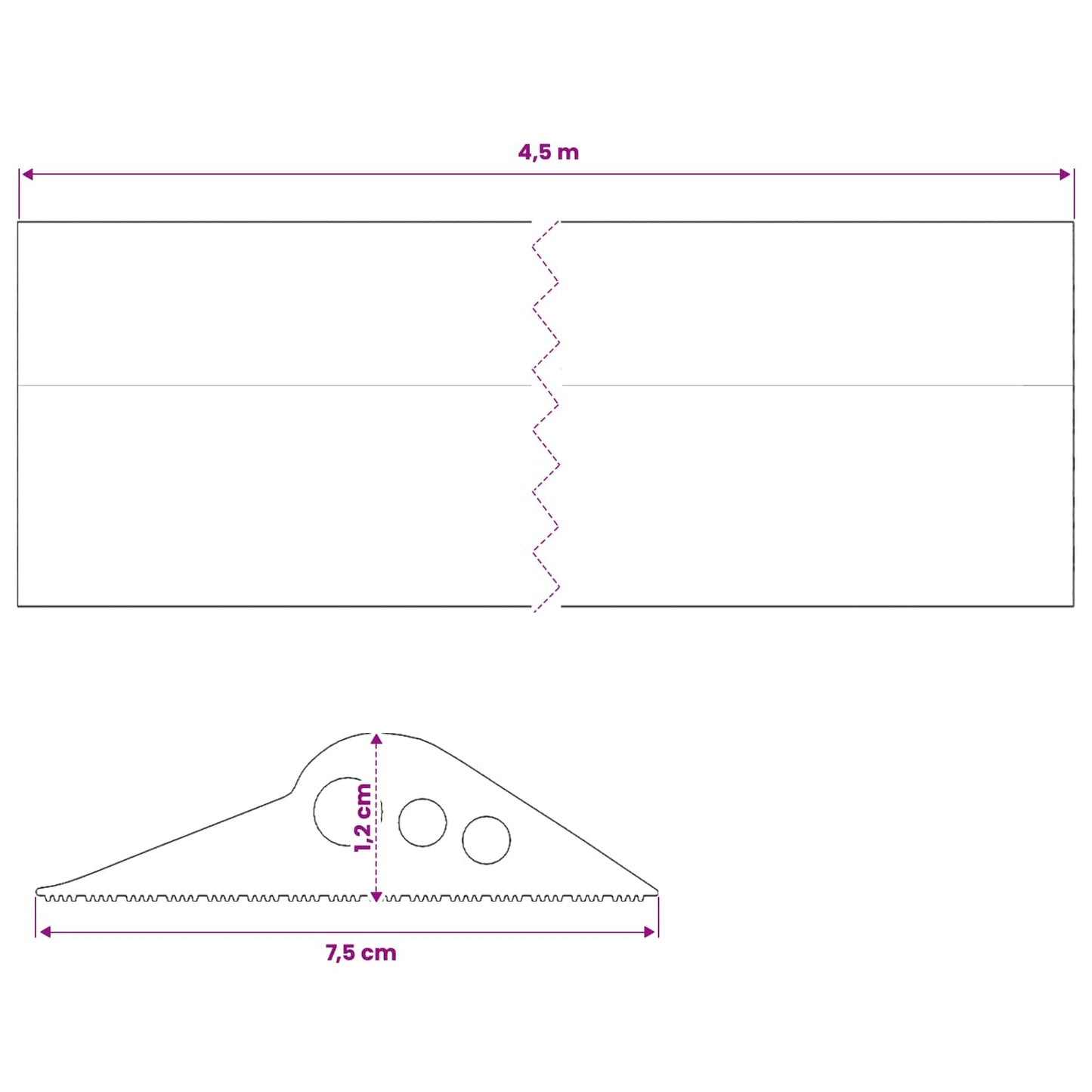 Garage Floor Seal Black 75 x 12 mm 4.5 m EPDM Rubber