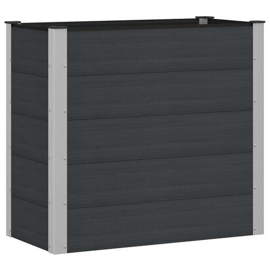Garden Raised Bed Black 100 x 50 x 91 cm WPC and Aluminium Garden Raised Bed Black 100 x 50 x 91 cm WPC and Aluminium