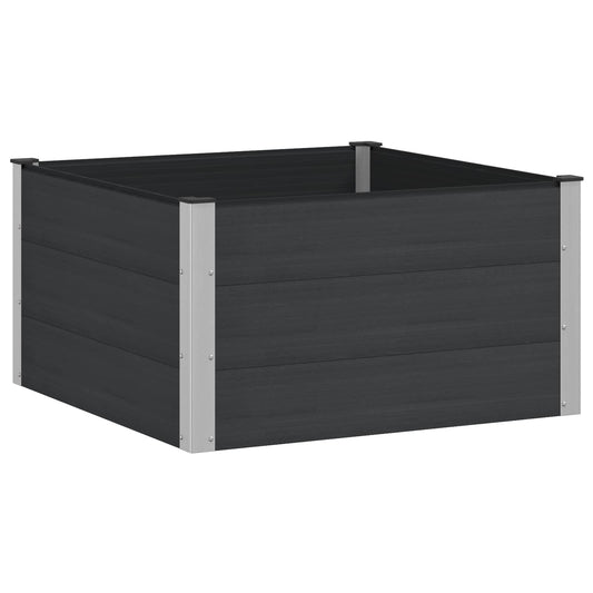 Garden Raised Bed Black 100 x 100 x 54 cm WPC and Aluminium Garden Raised Bed Black 100 x 100 x 54 cm WPC and Aluminium